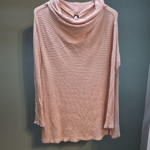 We The Free Light Pink Oversized Cowl Neck Sweater